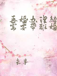 再婚办理结婚证需要带离婚证吗