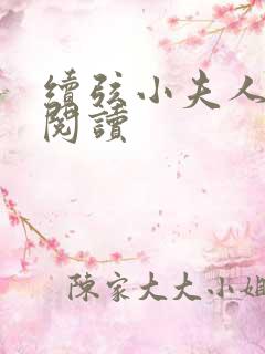 续弦小夫人免费阅读