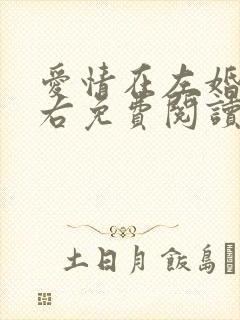 爱情在左婚姻在右免费阅读全文