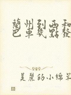 兰州到西和的大巴车几点发车