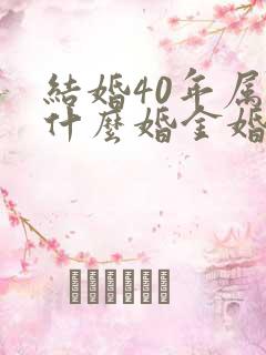 结婚40年属于什么婚金婚还是银婚