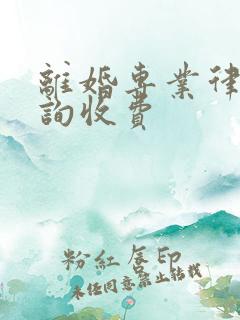 离婚专业律师咨询收费