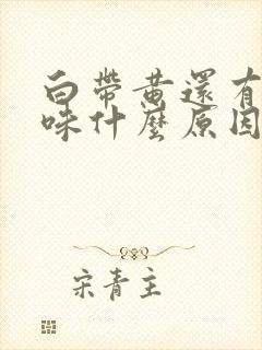 白带黄还有腥臭味什么原因