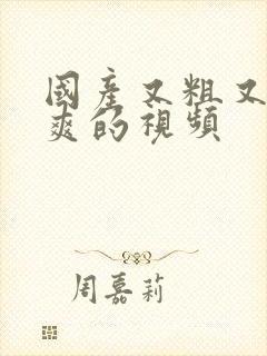 国产又粗又猛又爽的视频