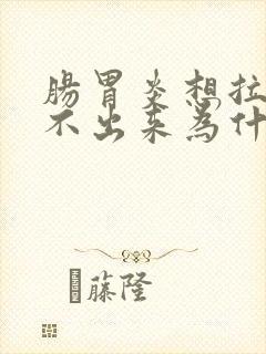 肠胃炎想拉屎拉不出来为什么