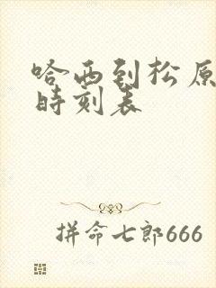 哈西到松原客车时刻表