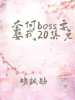 奈何boss要娶我20集免费观看