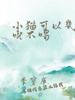 小猫可以几天不吃不喝