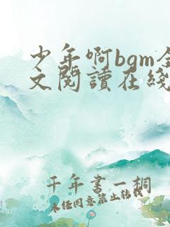 少年啊bgm全文阅读在线听免费