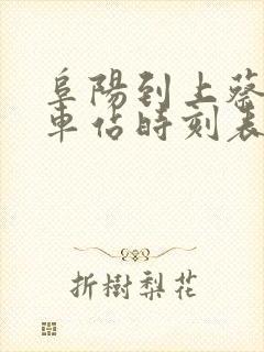 阜阳到上蔡的汽车站时刻表