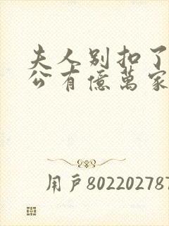 夫人别扣了你老公有亿万家产短剧