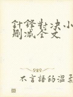 针锋对决小说未删减全文