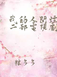 我的人间烟火第二部电视剧免费观看