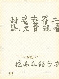 甜蜜惩罚二季全集,免费观看真人版