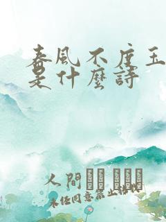 春风不度玉门关是什么诗