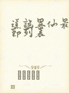 道诡异仙最新章节列表