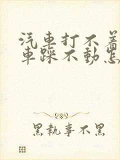 汽车打不着火刹车踩不动怎么回事