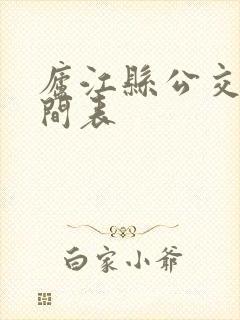 庐江县公交车时间表