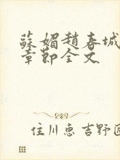 苏媚赵春城最新章节全文