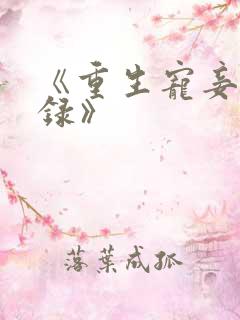 《重生宠妾进阶录》