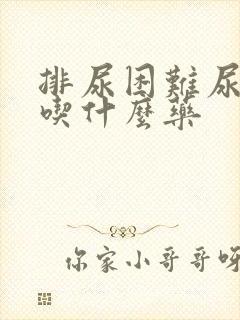 排尿困难尿不尽吃什么药