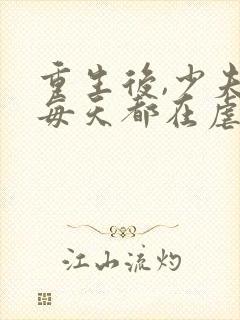 重生后,少夫人每天都在虐渣