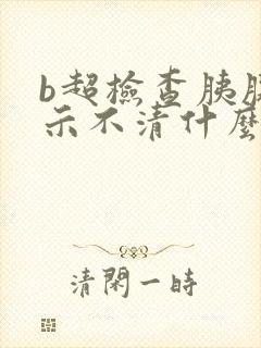 b超检查胰腺显示不清什么原因