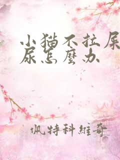 小猫不拉屎不拉尿怎么办