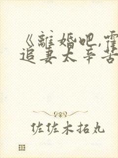 《离婚吧,霍少追妻太辛苦》