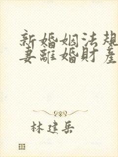 新婚姻法规定夫妻离婚财产分配