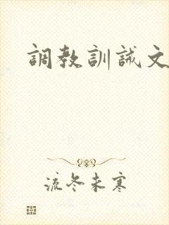 调教训诫文sp