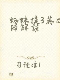 蜘蛛侠3英雄无归解说