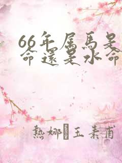 66年属马是火命还是水命