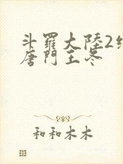 斗罗大陆2绝世唐门王冬