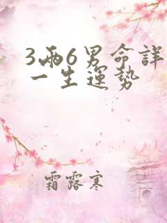 3两6男命详解一生运势