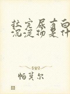 拉完尿有白色的沉淀物是什么原因