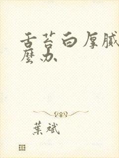 舌苔白厚腻该怎么办