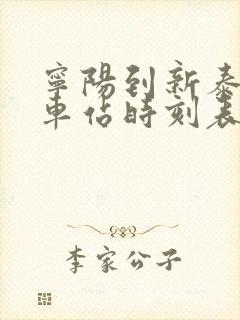 宁阳到新泰的汽车站时刻表