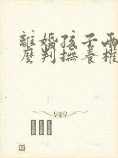 离婚孩子两个怎么判抚养权