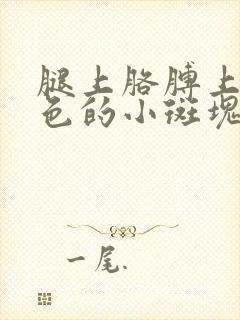 腿上胳膊上有黑色的小斑块怎么回事