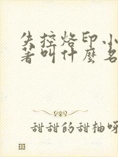 失控烙印小说原著叫什么名字