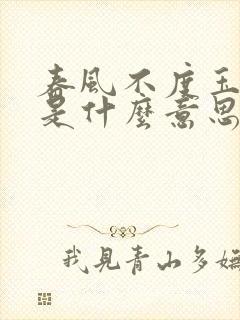 春风不度玉门关是什么意思