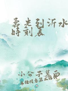 寿光到沂水客车时刻表