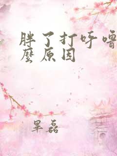 胖了打呼噜是什么原因