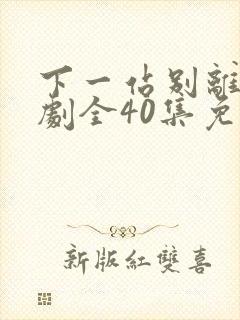 下一站别离电视剧全40集免费观看