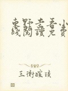 东野圭吾小说在线阅读免费