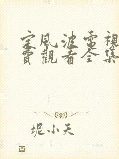 定风波电视剧免费观看全集高清有字