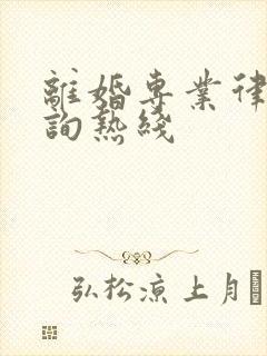 离婚专业律师咨询热线