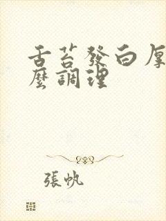 舌苔发白厚腻怎么调理