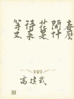 等待花开春去春又来是什么歌